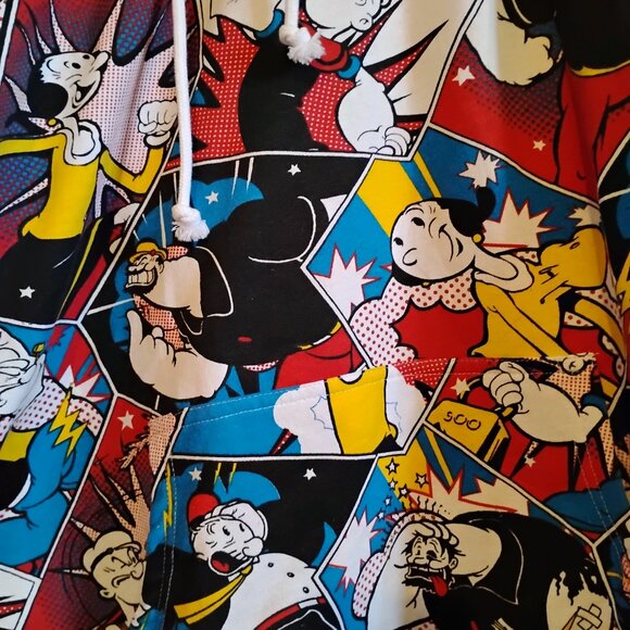Men's Multicolor XL Popeye The Sailor Man All Over Print Hoodie AOP Licensed - Picture 4 of 4